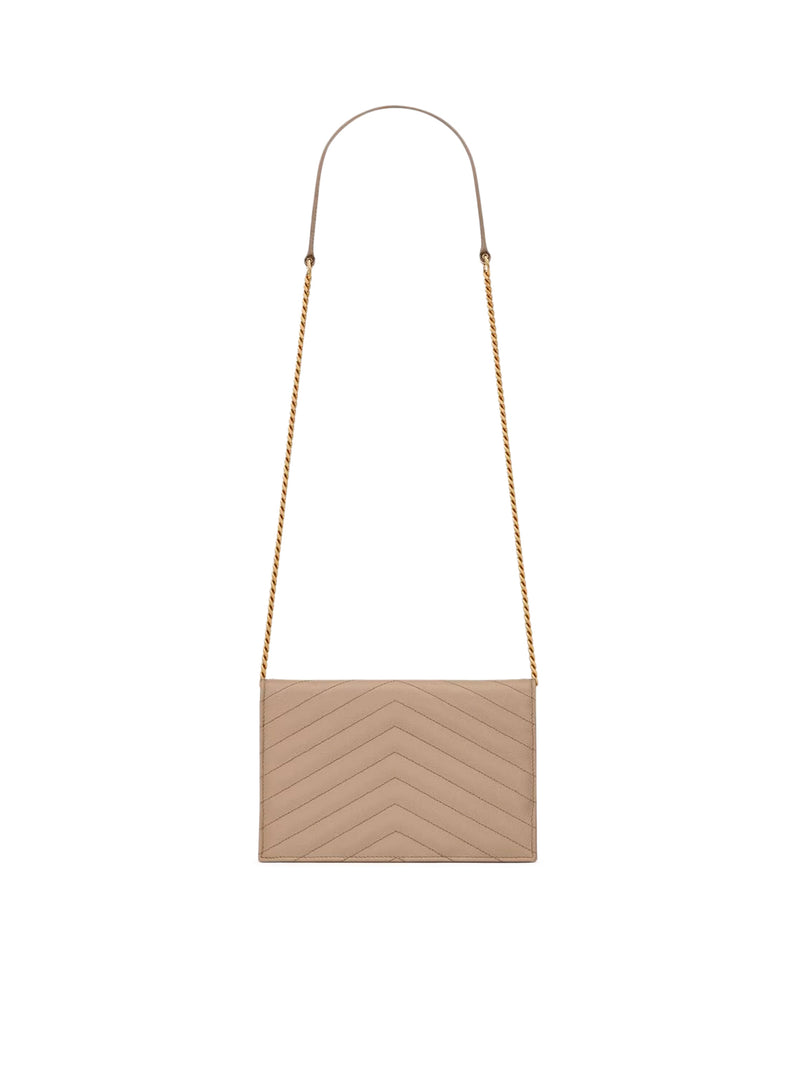 Saint Laurent Women Classic Cassandre Chain Envelope Clutch In Grain De Poudre Leather SAINT LAURENT