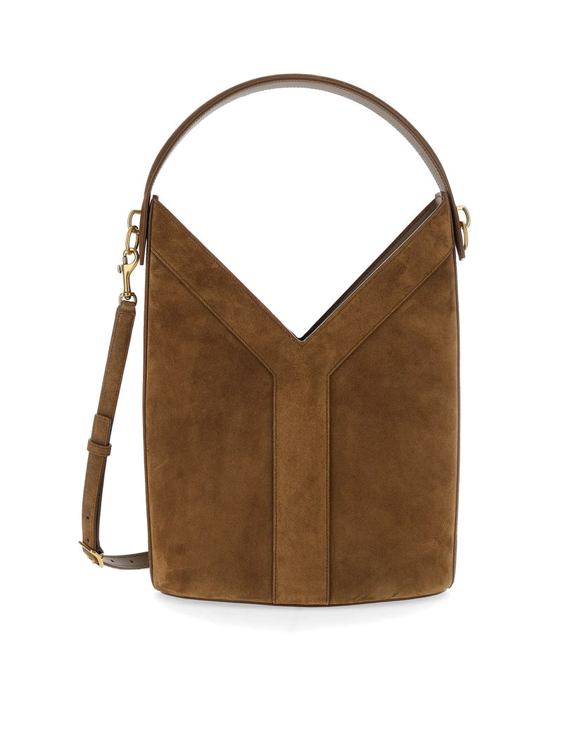 Saint Laurent Women Y Long Bucket Bag In Suede SAINT LAURENT