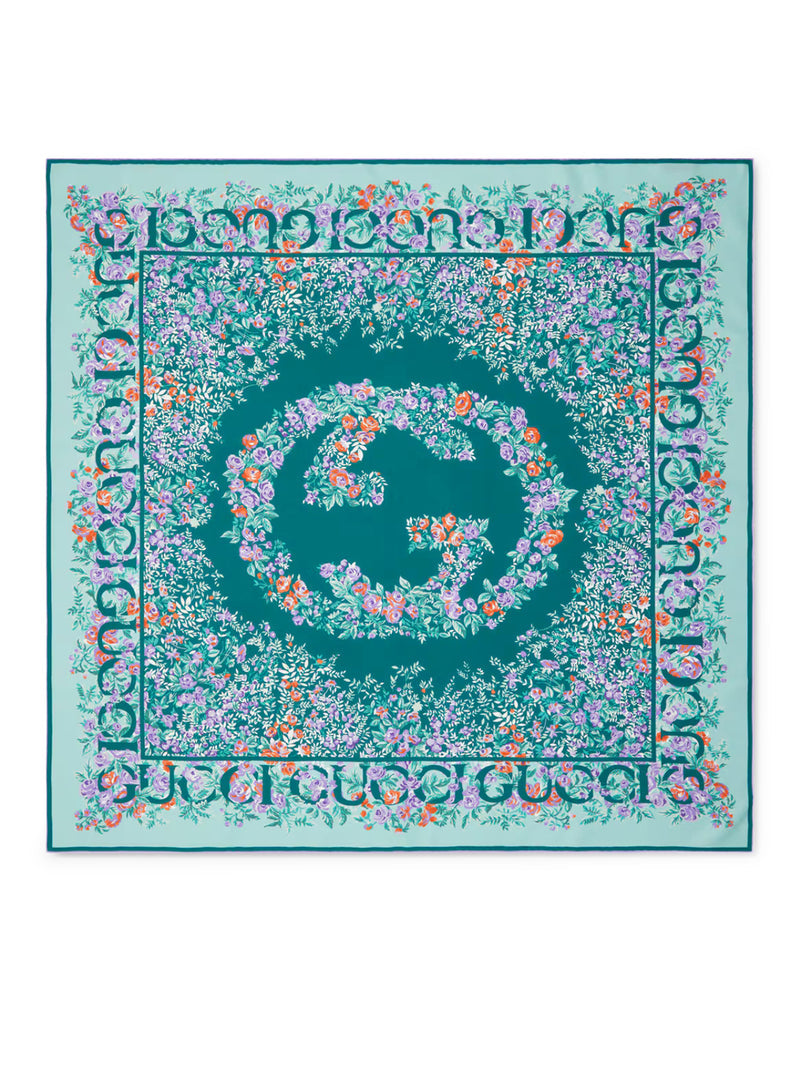 Gucci Women Printed Silk Twill Scarf GUCCI