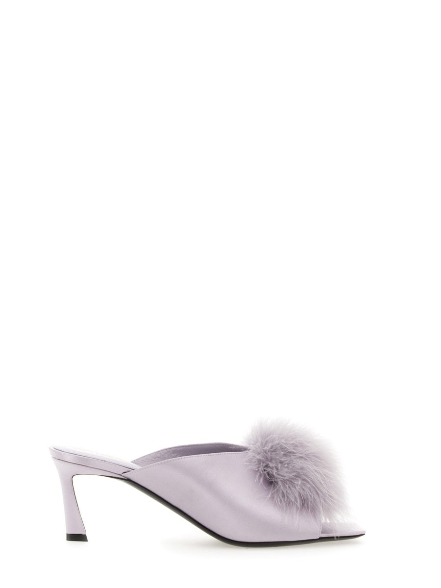 Saint Laurent Women Mule Mae In Satin Crepe SAINT LAURENT