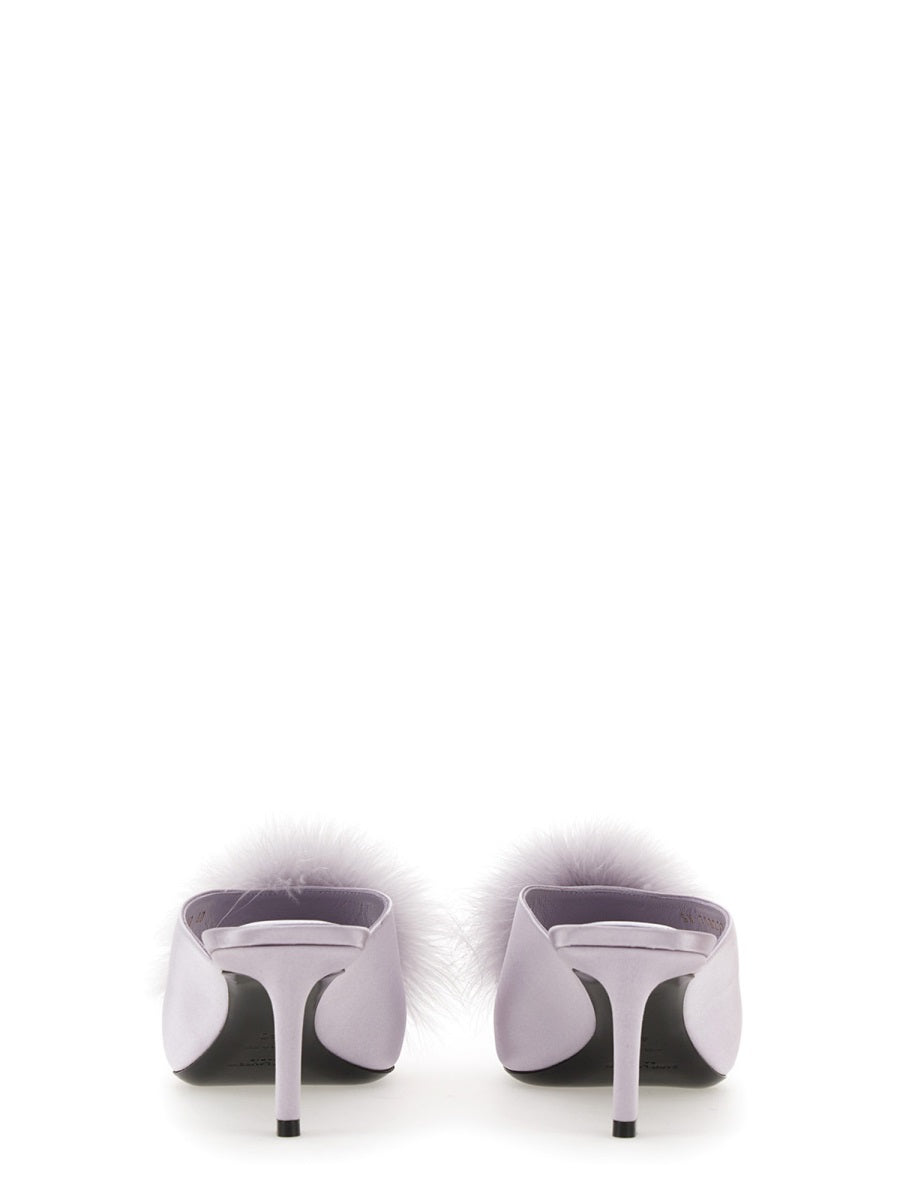 Saint Laurent Women Mule Mae In Satin Crepe SAINT LAURENT