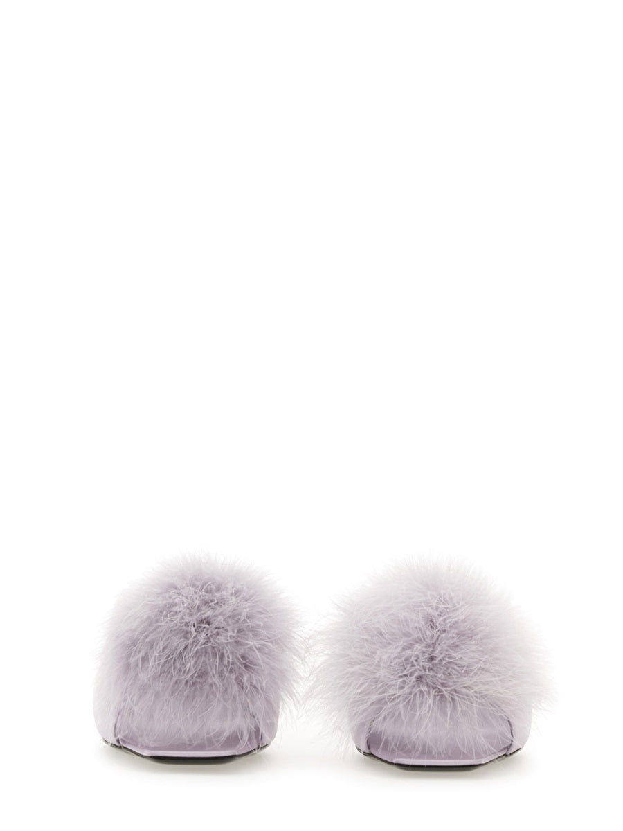 Saint Laurent Women Mule Mae In Satin Crepe SAINT LAURENT