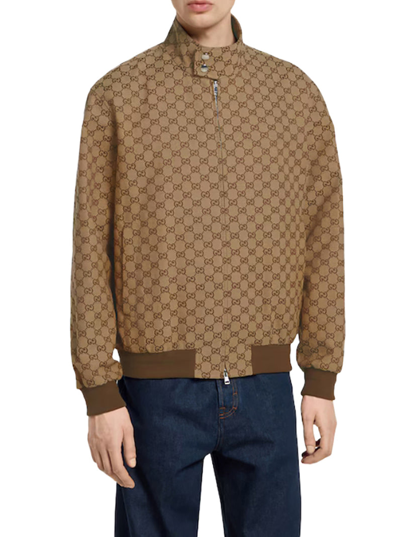 Gucci Men Gg Fabric Bomber Jacket GUCCI