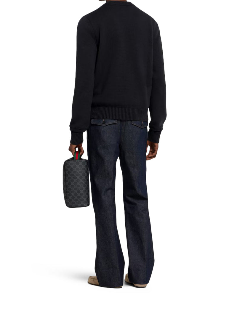 Gucci Men Cotton Knitted Sweater With Intarsia GUCCI