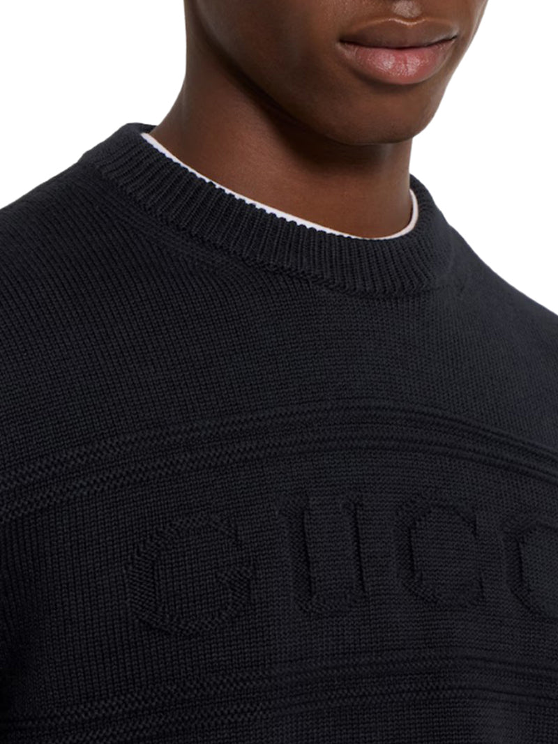 Gucci Men Cotton Knitted Sweater With Intarsia GUCCI