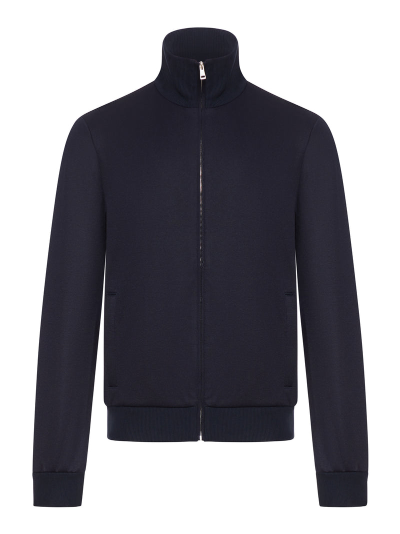 Gucci Men Technical Jersey Jacket With Zip And Web Tape GUCCI