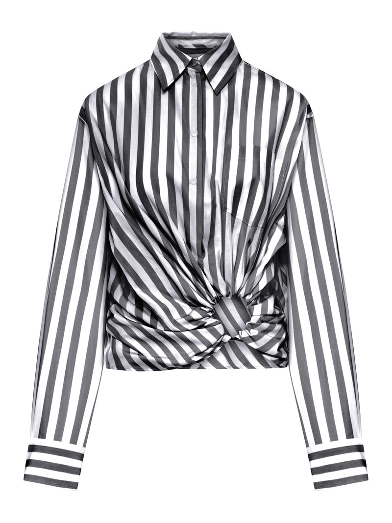Sportmax Women Palmizi Cropped Cotton Shirt With Front Knot SPORTMAX