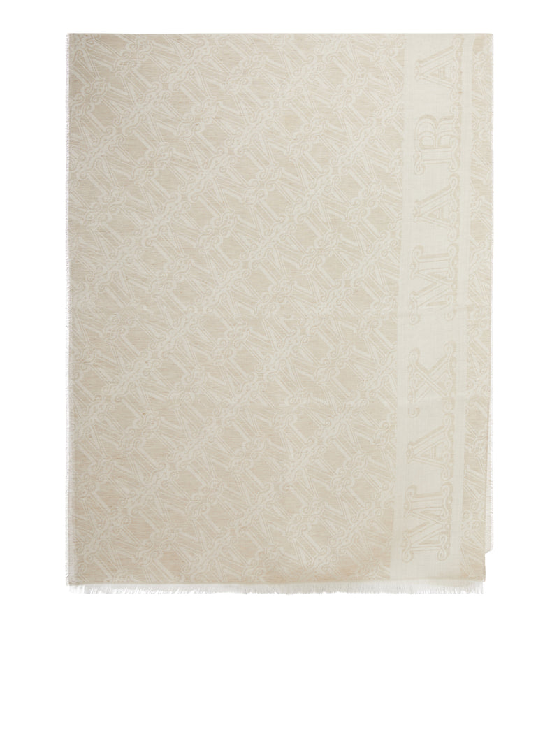 Max Mara Women Vetusta Wool And Silk Scarf With Jacquard Logo MAX MARA