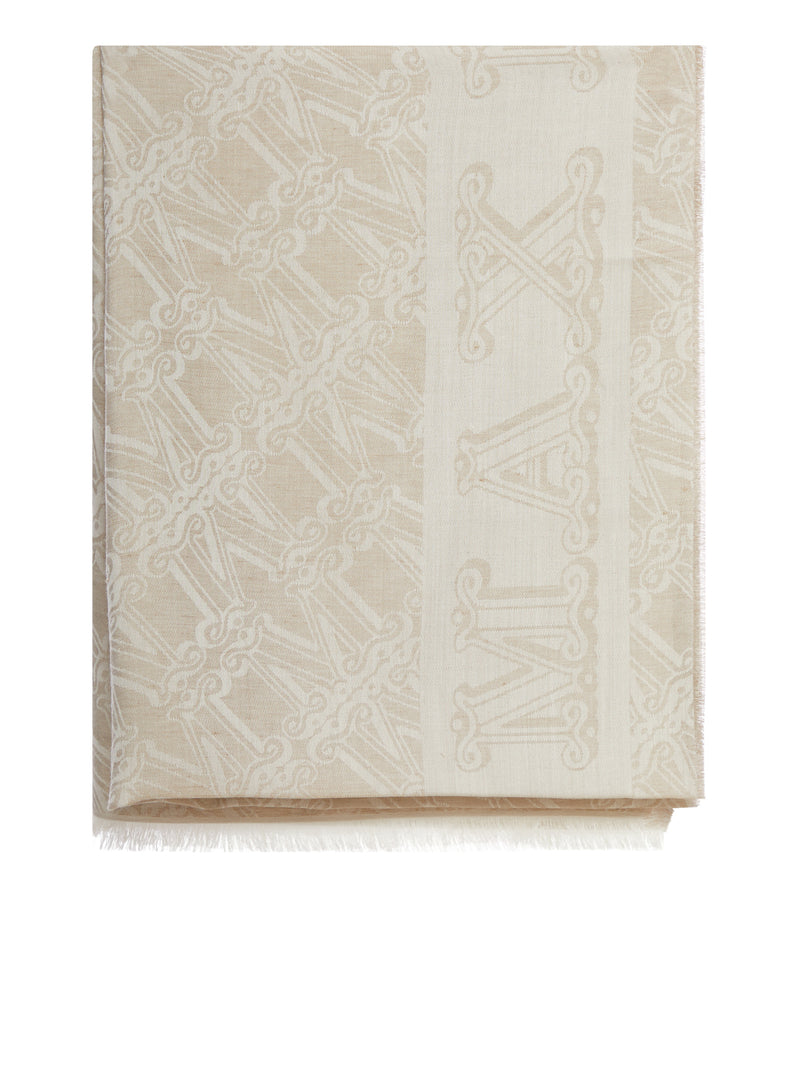 Max Mara Women Vetusta Wool And Silk Scarf With Jacquard Logo MAX MARA
