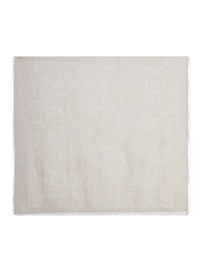 Max Mara Women Cotton Blend Scarf With Jacquard Logo MAX MARA