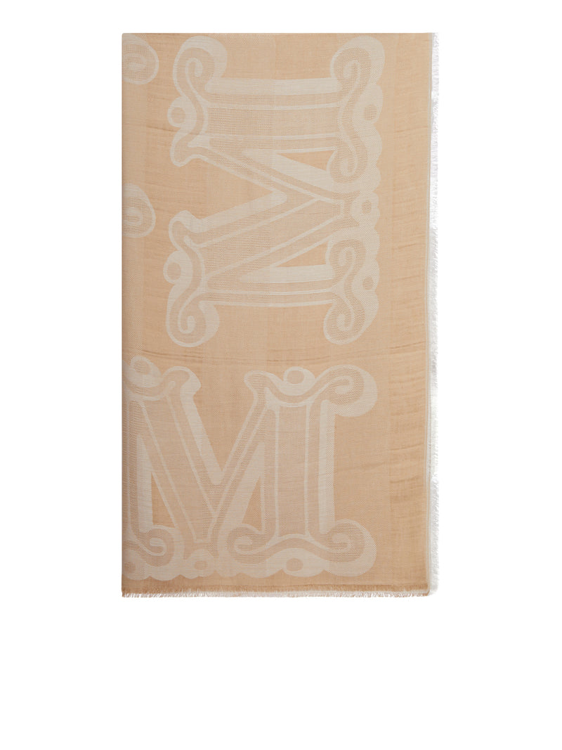Max Mara Women Cotton Blend Scarf With Jacquard Logo MAX MARA