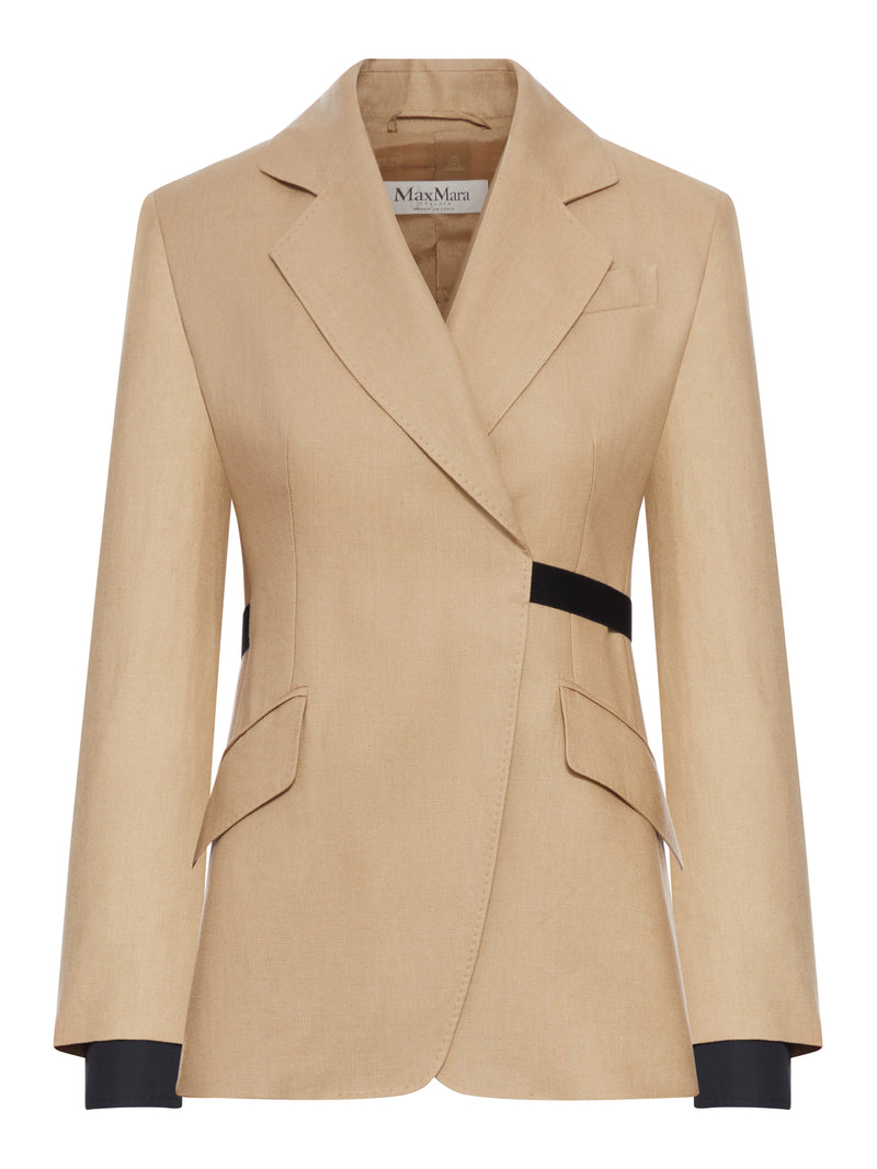 Max Mara Women Double-Breasted Blazer In Pure Linen Natté MAX MARA