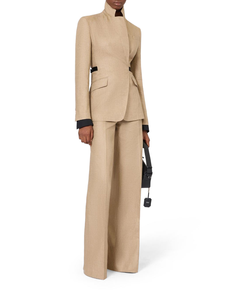 Max Mara Women Double-Breasted Blazer In Pure Linen Natté MAX MARA