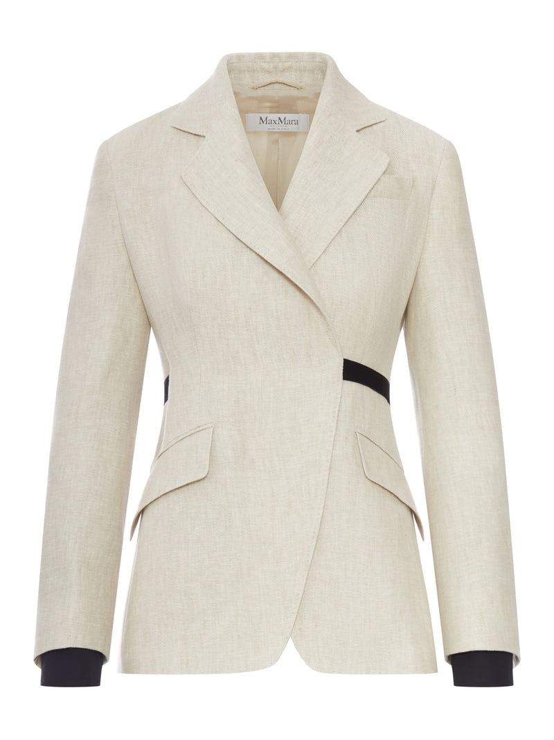 Max Mara Women Double-Breasted Linen Drill Blazer MAX MARA