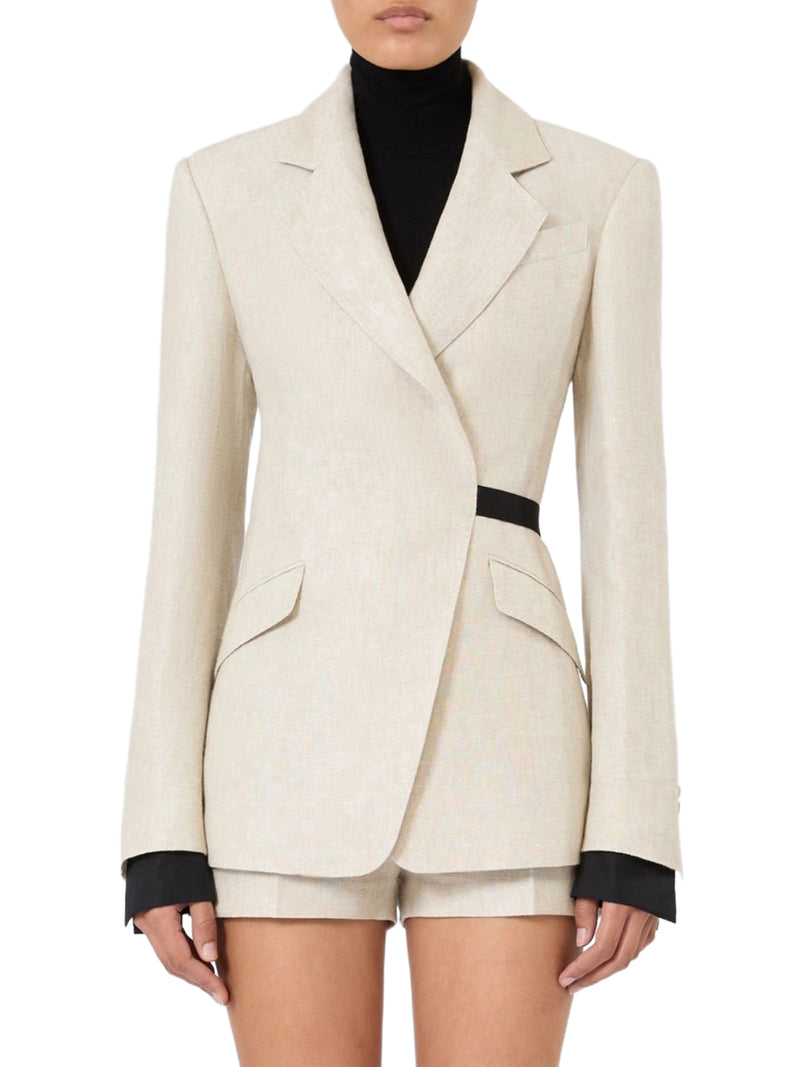 Max Mara Women Double-Breasted Linen Drill Blazer MAX MARA