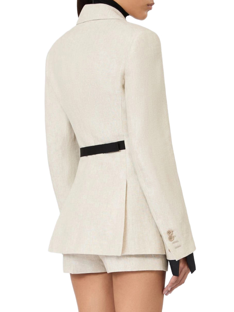 Max Mara Women Double-Breasted Linen Drill Blazer MAX MARA