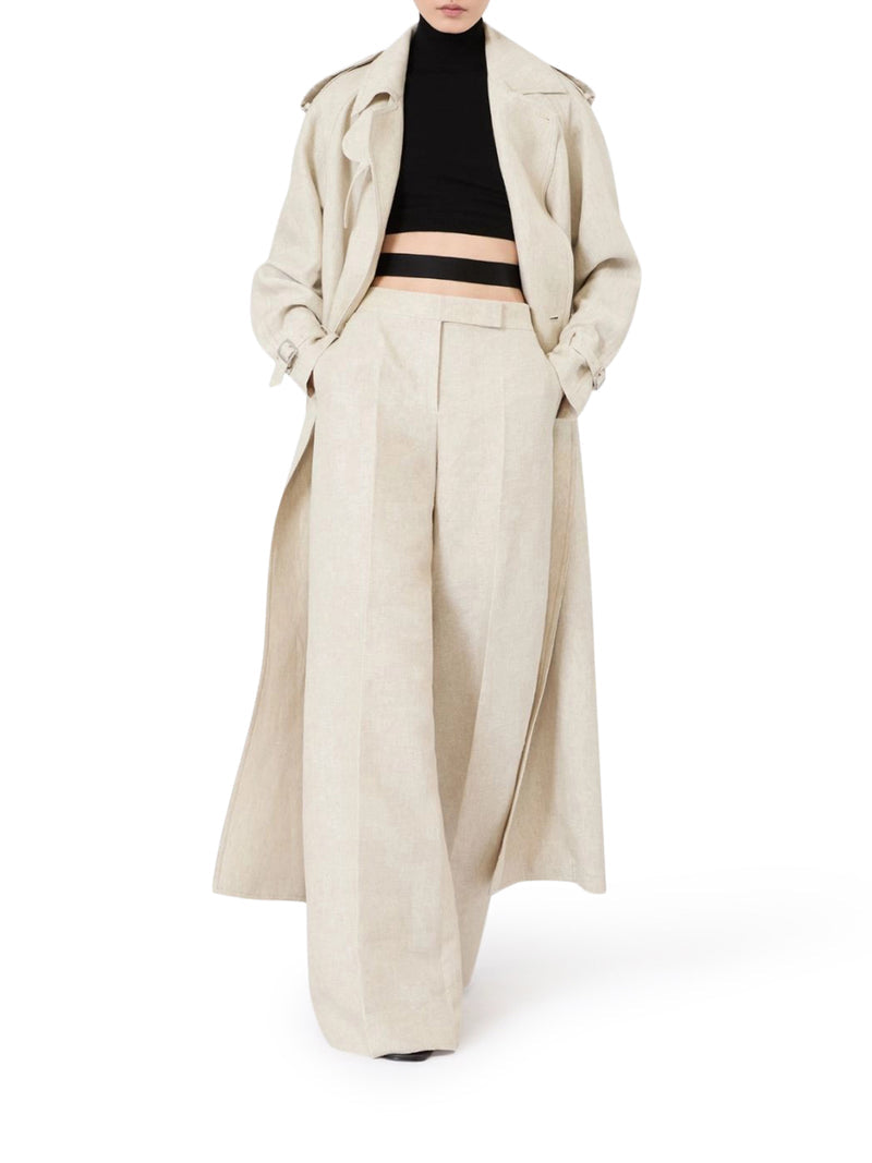 Max Mara Women Wide Linen Drill Trousers MAX MARA