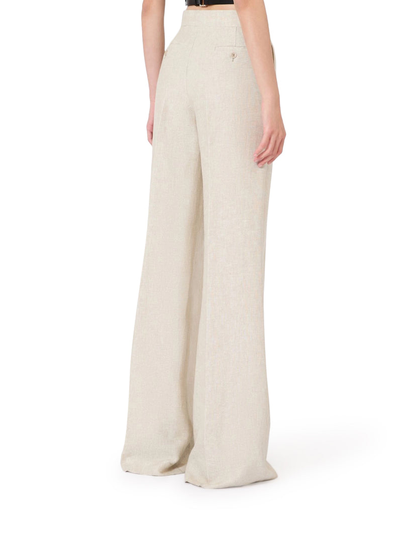 Max Mara Women Wide Linen Drill Trousers MAX MARA
