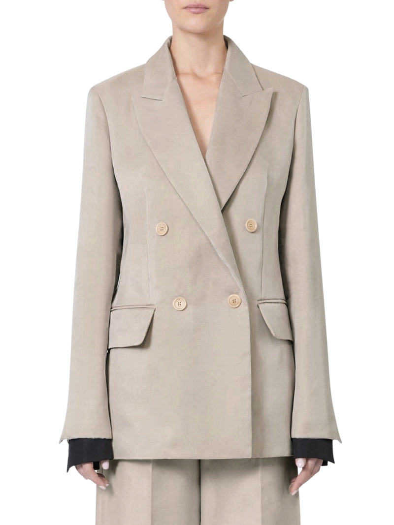 Max Mara Women Over Blazer In Linen Canvas And Organza MAX MARA