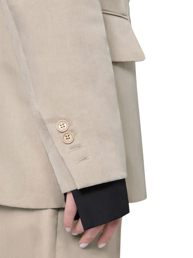 Max Mara Women Over Blazer In Linen Canvas And Organza MAX MARA
