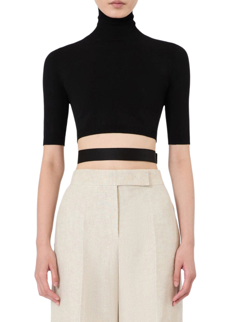 Max Mara Women Crop Turtleneck In Stretch Fabric MAX MARA