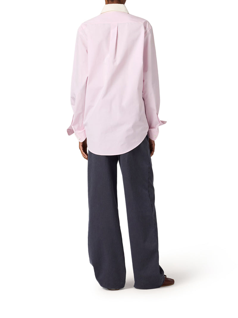 Miu Miu Women Cotton Poplin Shirt With Logo Patch MIU MIU