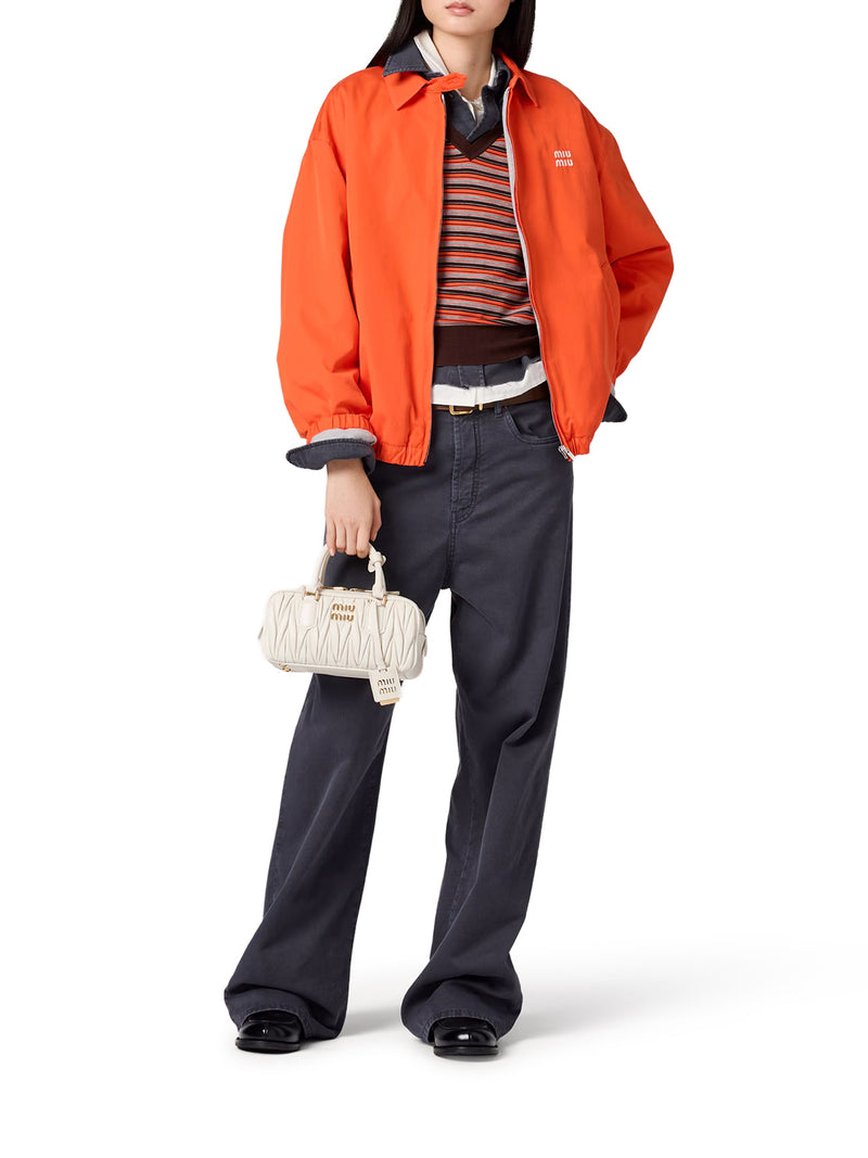 Miu Miu Women Cotton Poplin Bomber Jacket With Logo MIU MIU