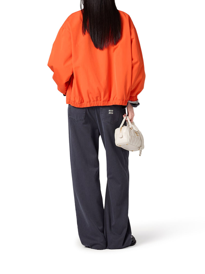 Miu Miu Women Cotton Poplin Bomber Jacket With Logo MIU MIU