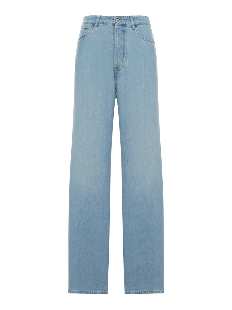 Miu Miu Women Straight Leg Jeans In Cotton Denim MIU MIU
