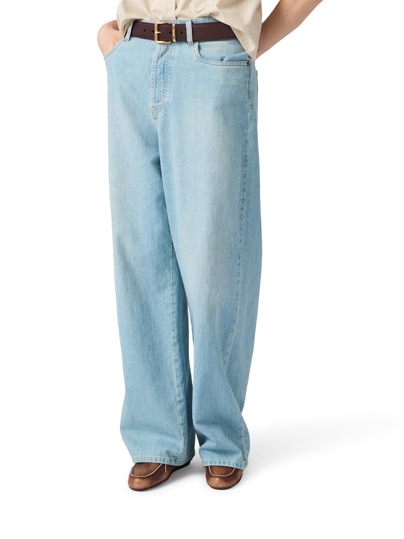 Miu Miu Women Straight Leg Jeans In Cotton Denim MIU MIU