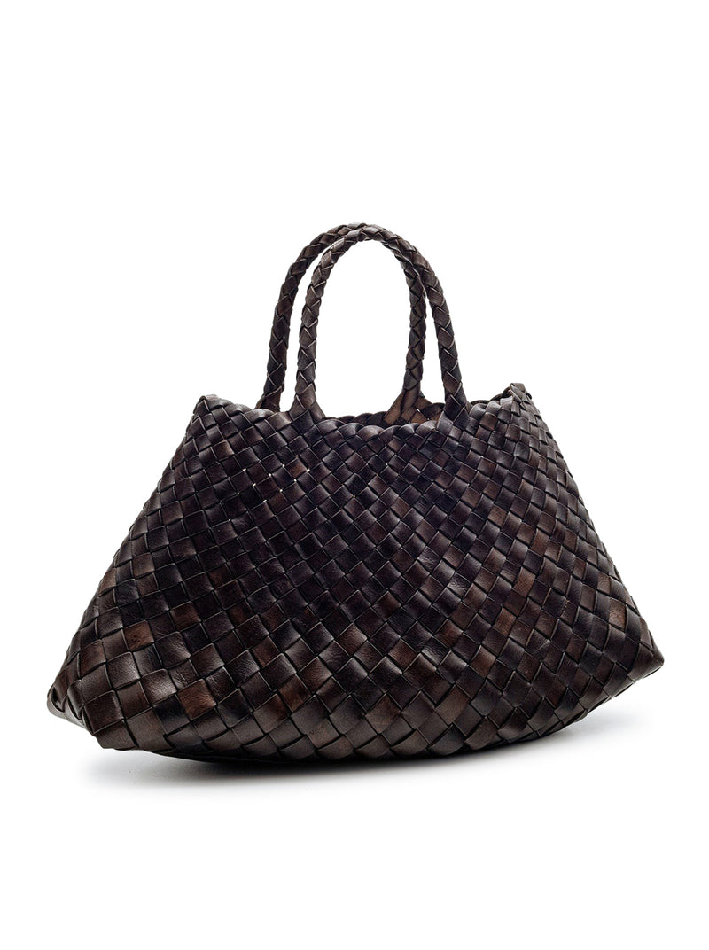 Dragon Diffusion Women Santa Croce Small Brown Leather Bag DRAGON DIFFUSION