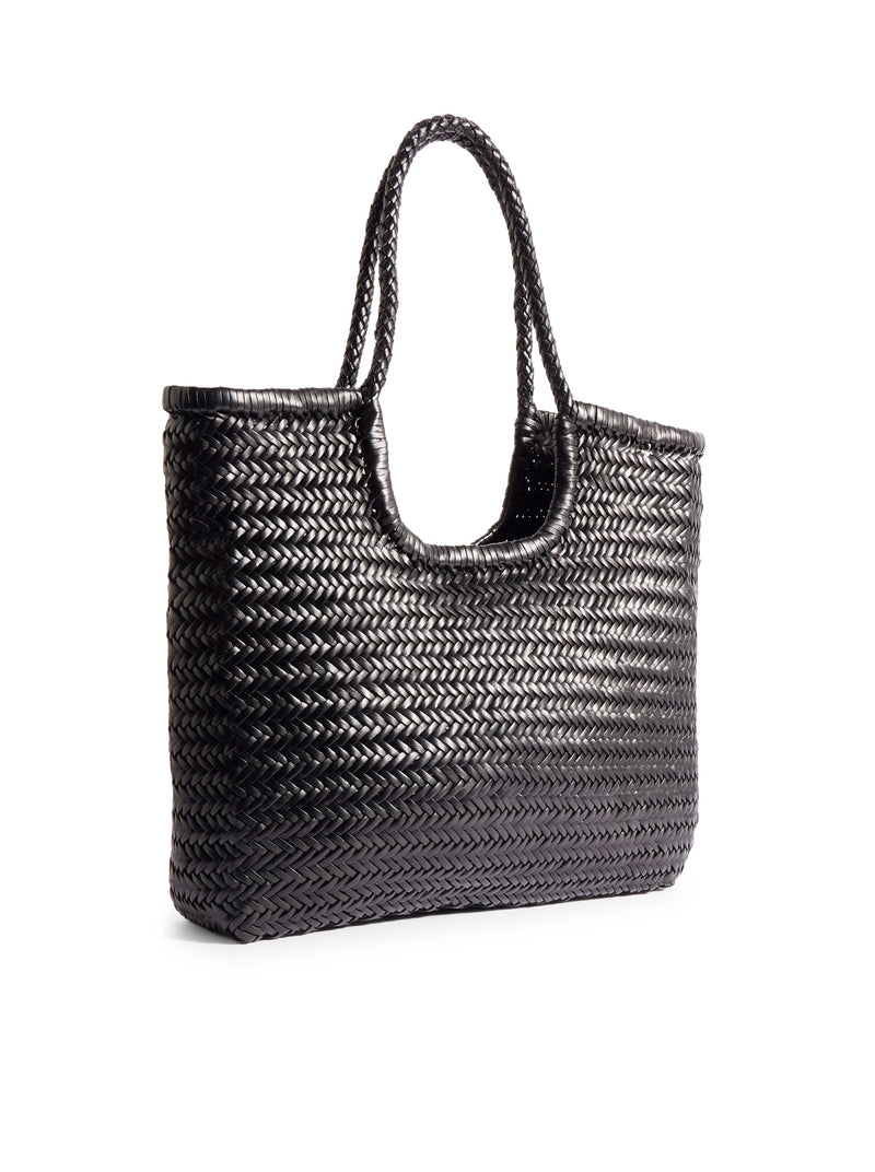 Dragon Diffusion Women Ns Diagonal Black Leather Tote Bag DRAGON DIFFUSION