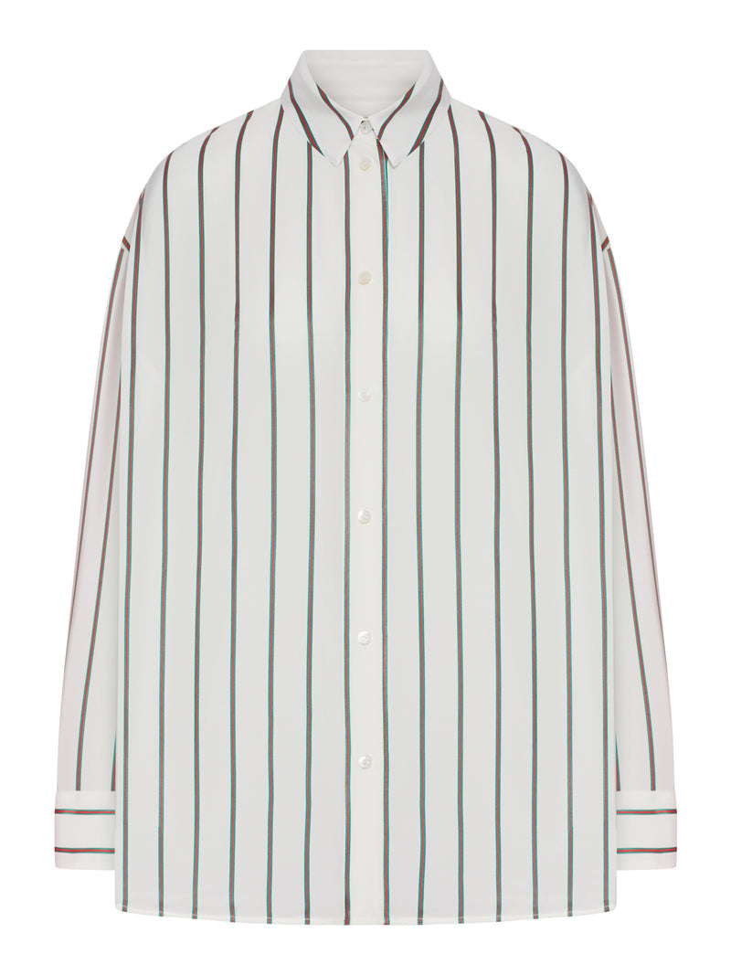 Gucci Women Vertical Striped Silk Shirt GUCCI