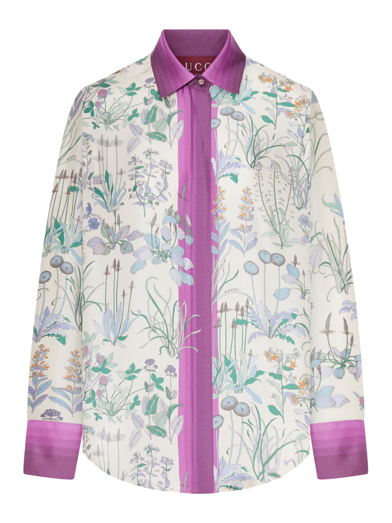 Gucci Women Printed Silk Twill Shirt GUCCI