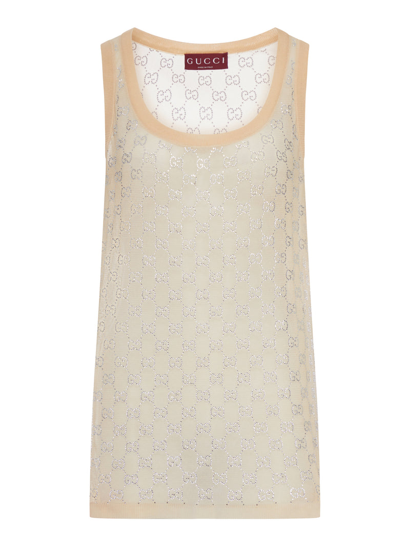 Gucci Women Silk Top With All-Over "Gg" Pattern GUCCI