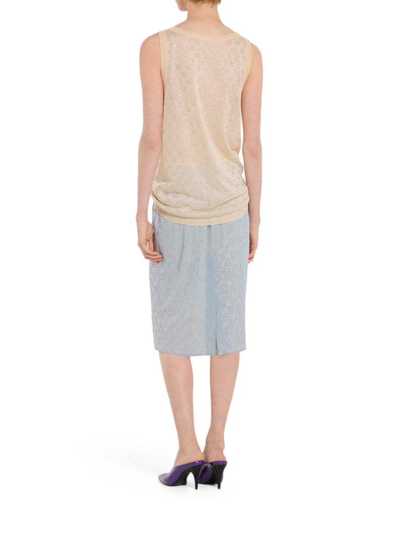 Gucci Women Silk Top With All-Over "Gg" Pattern GUCCI