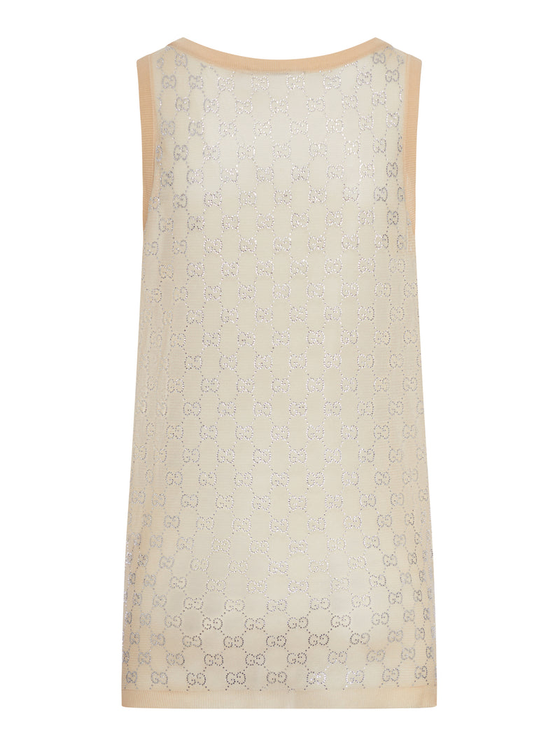 Gucci Women Silk Top With All-Over "Gg" Pattern GUCCI