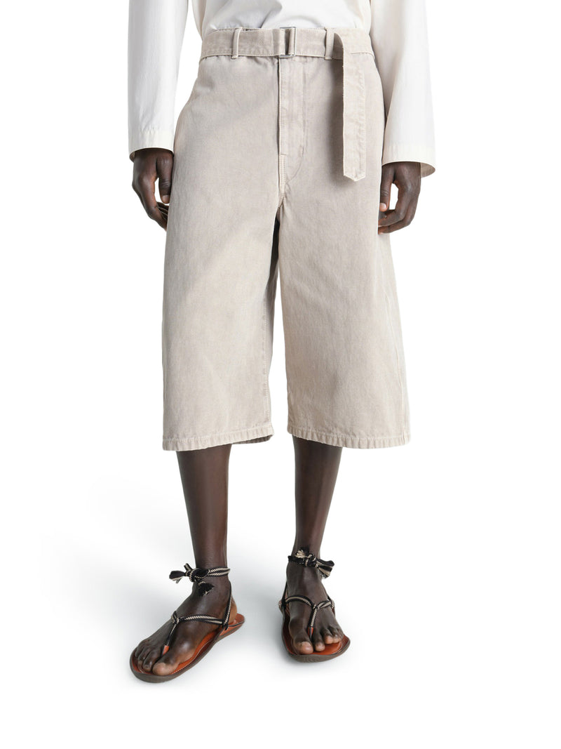 Lemaire Men Snow-Effect Denim Bermuda Shorts LEMAIRE