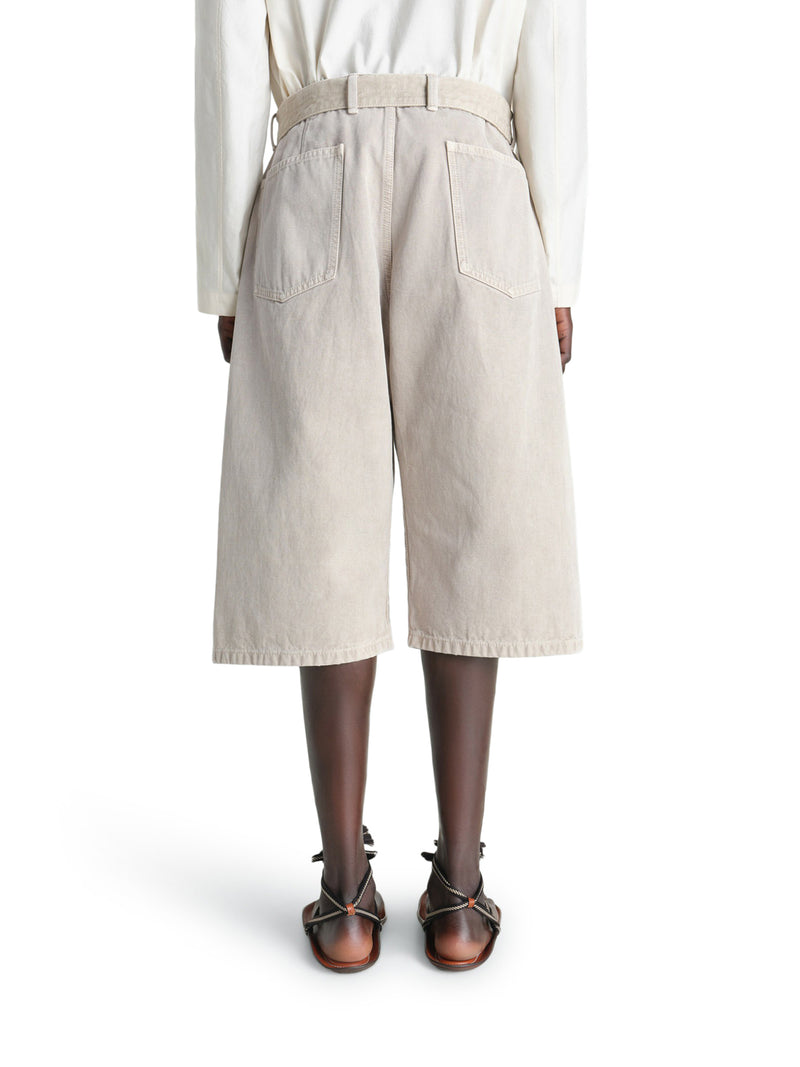 Lemaire Men Snow-Effect Denim Bermuda Shorts LEMAIRE