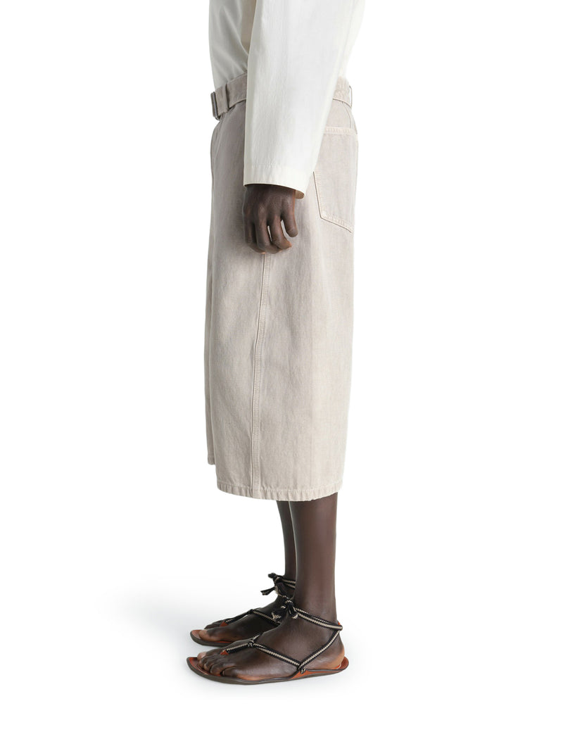Lemaire Men Snow-Effect Denim Bermuda Shorts LEMAIRE