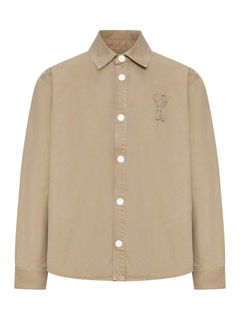 Ami Paris Men Ami De Coeur Cotton Knit Shirt Jacket AMI PARIS