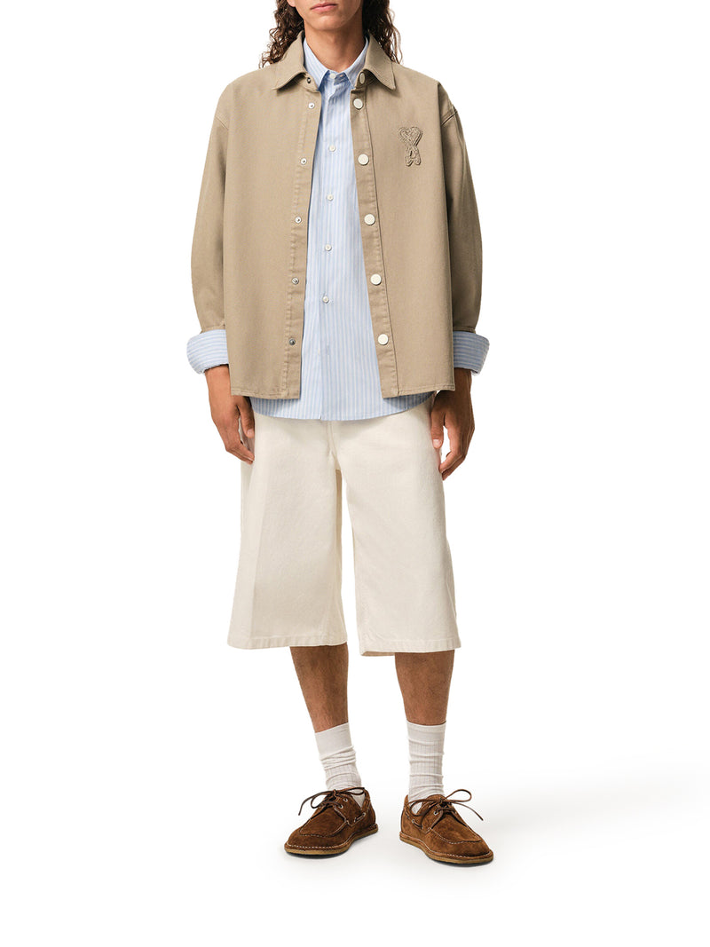 Ami Paris Men Ami De Coeur Cotton Knit Shirt Jacket AMI PARIS