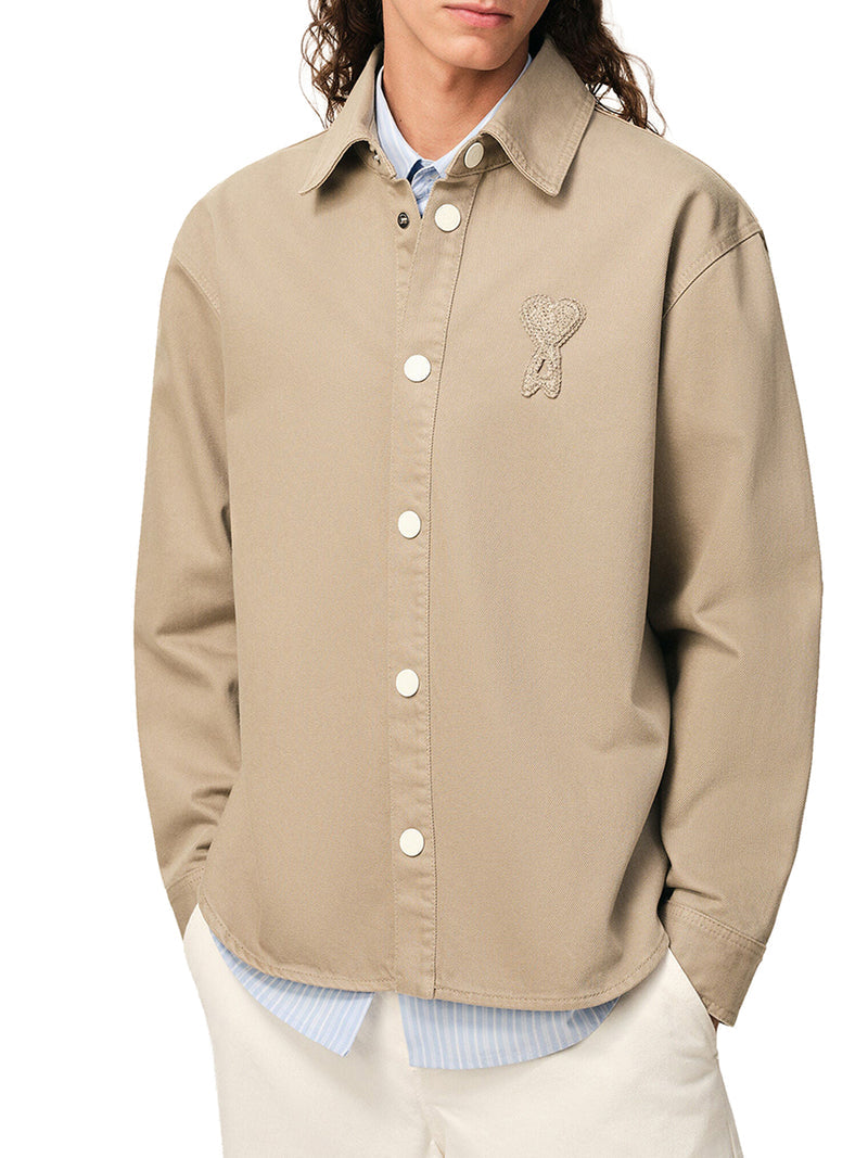 Ami Paris Men Ami De Coeur Cotton Knit Shirt Jacket AMI PARIS