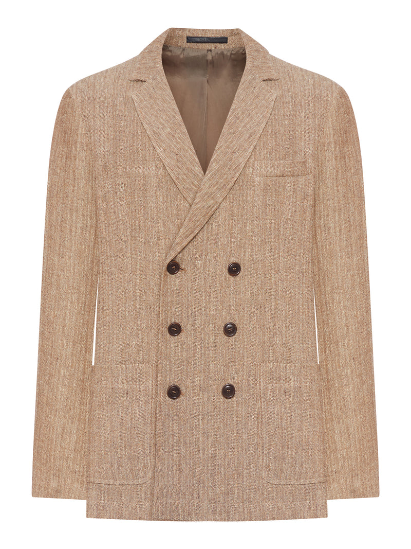 Giorgio Armani Men Double-Breasted Linen Blazer GIORGIO ARMANI
