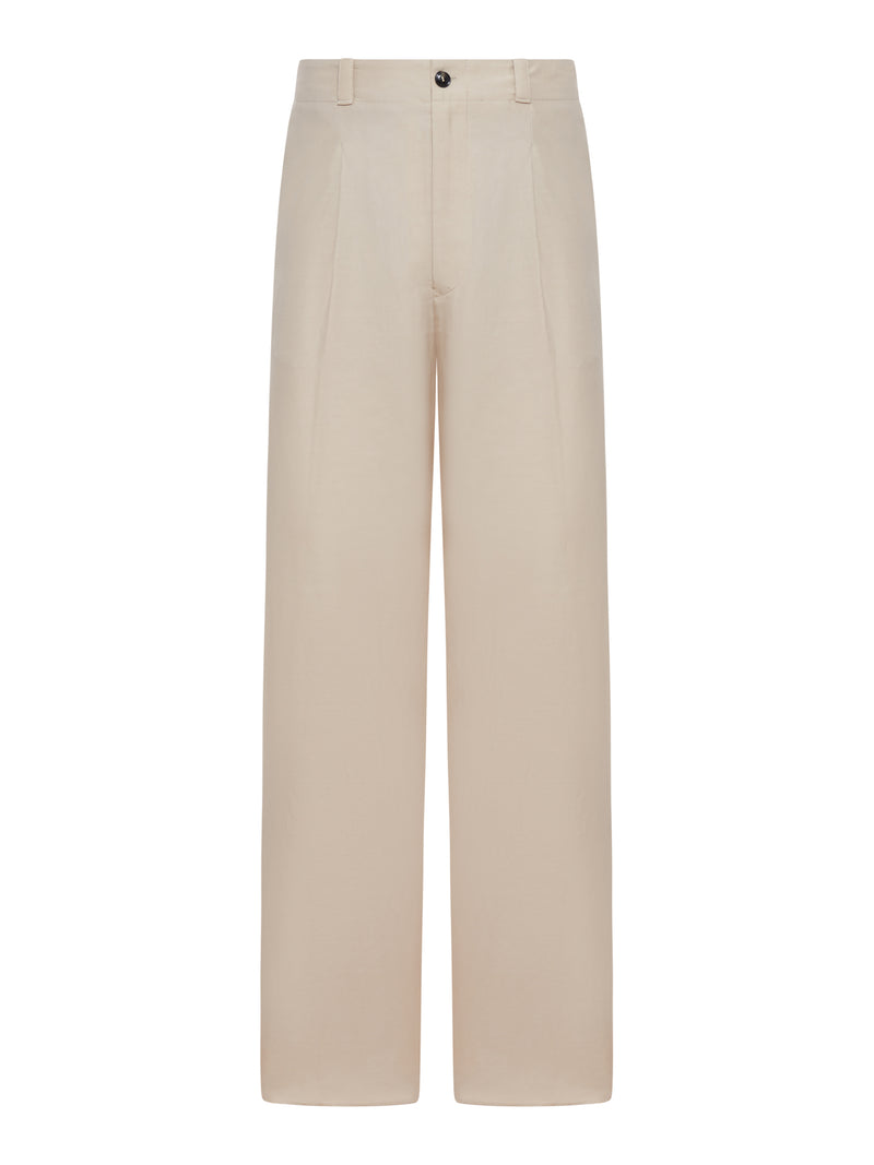 Giorgio Armani Men Straight-Leg Trousers In Linen Blend GIORGIO ARMANI