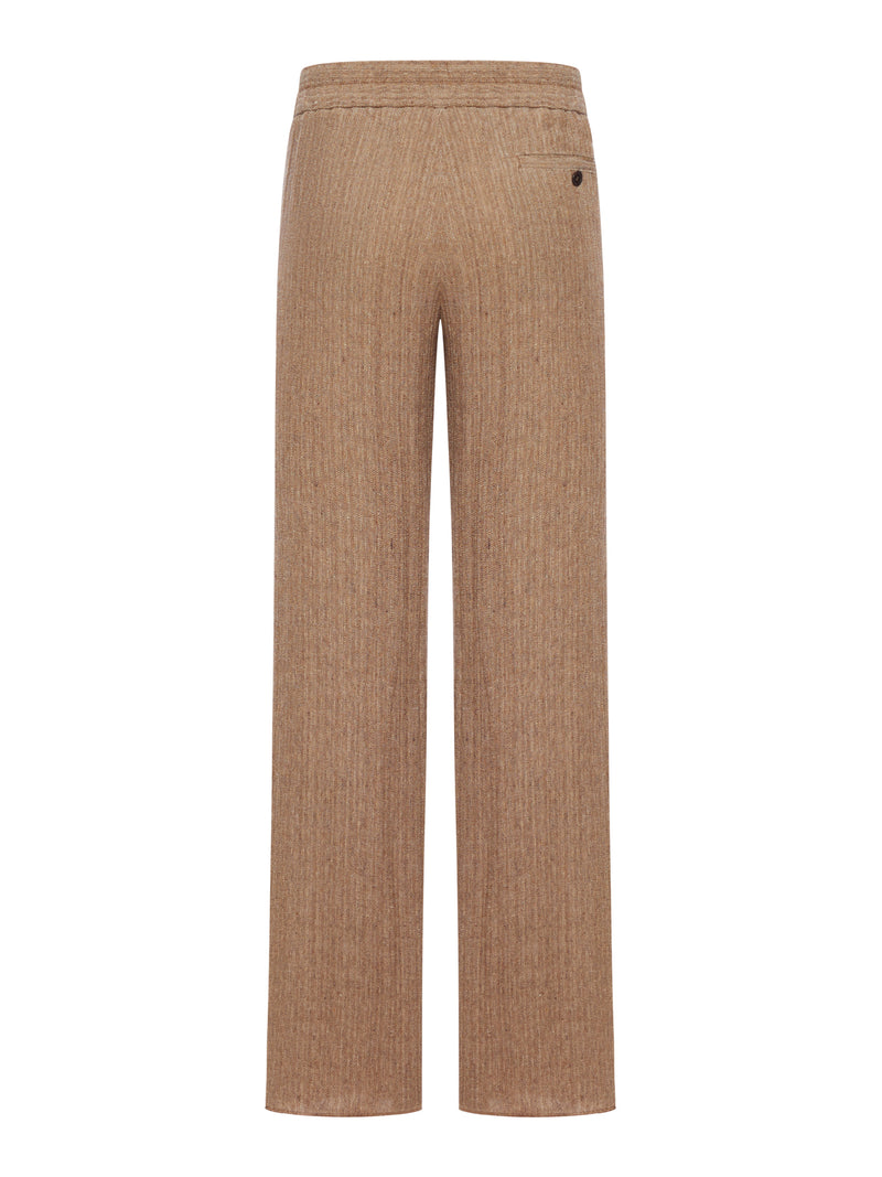 Giorgio Armani Men Single-Pleated Trousers In Mouliné Jacquard Linen GIORGIO ARMANI