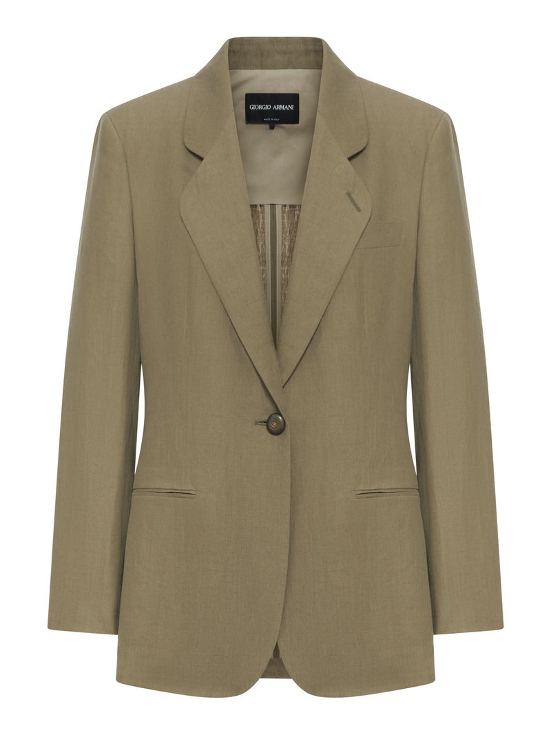 Giorgio Armani Women Single-Breasted Linen Blazer GIORGIO ARMANI