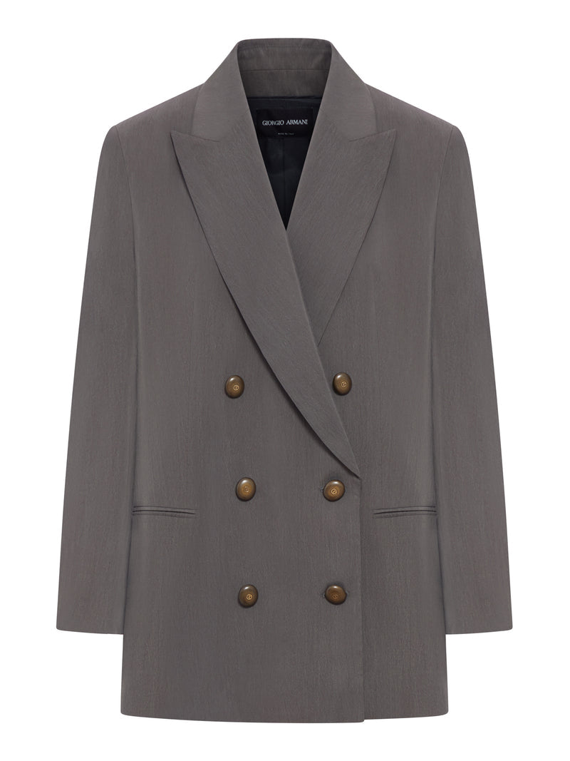 Giorgio Armani Women Tailored Double-Breasted Silk Blazer GIORGIO ARMANI