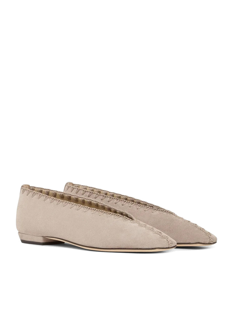 Giorgio Armani Women Suede Ballerinas With Embroidery GIORGIO ARMANI