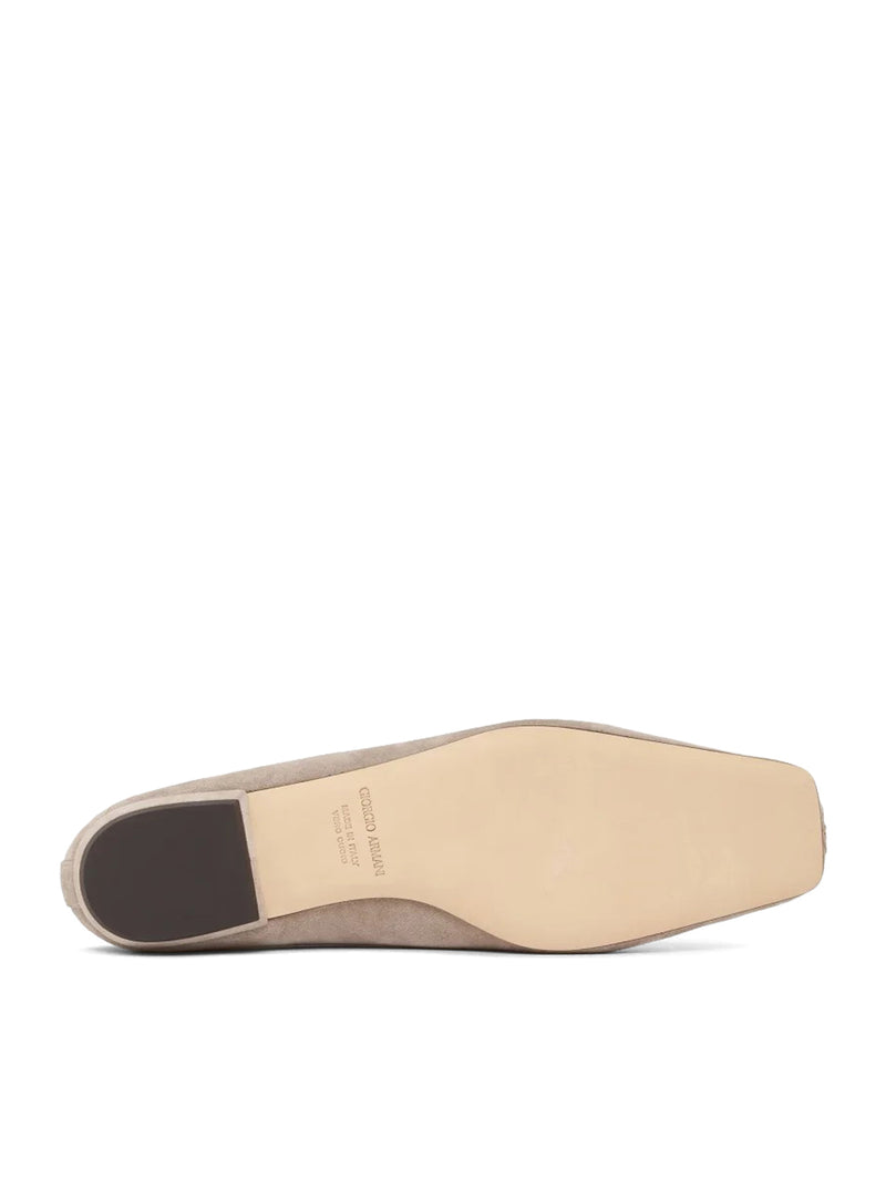 Giorgio Armani Women Suede Ballerinas With Embroidery GIORGIO ARMANI